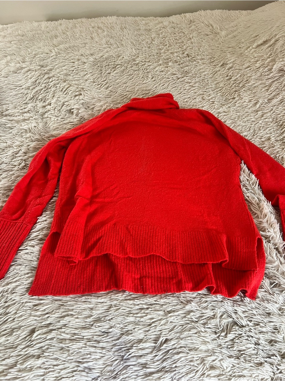 J. Crew Red Cowl-Neck Knit Sweater